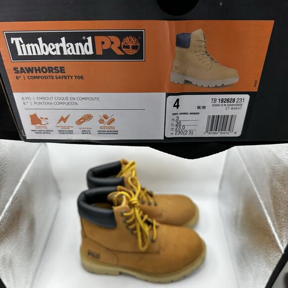 Timberland Pro Sawhorse 6” Composite Safety Toe Beige Boot Size 4M/5.5W - Picture 7 of 7